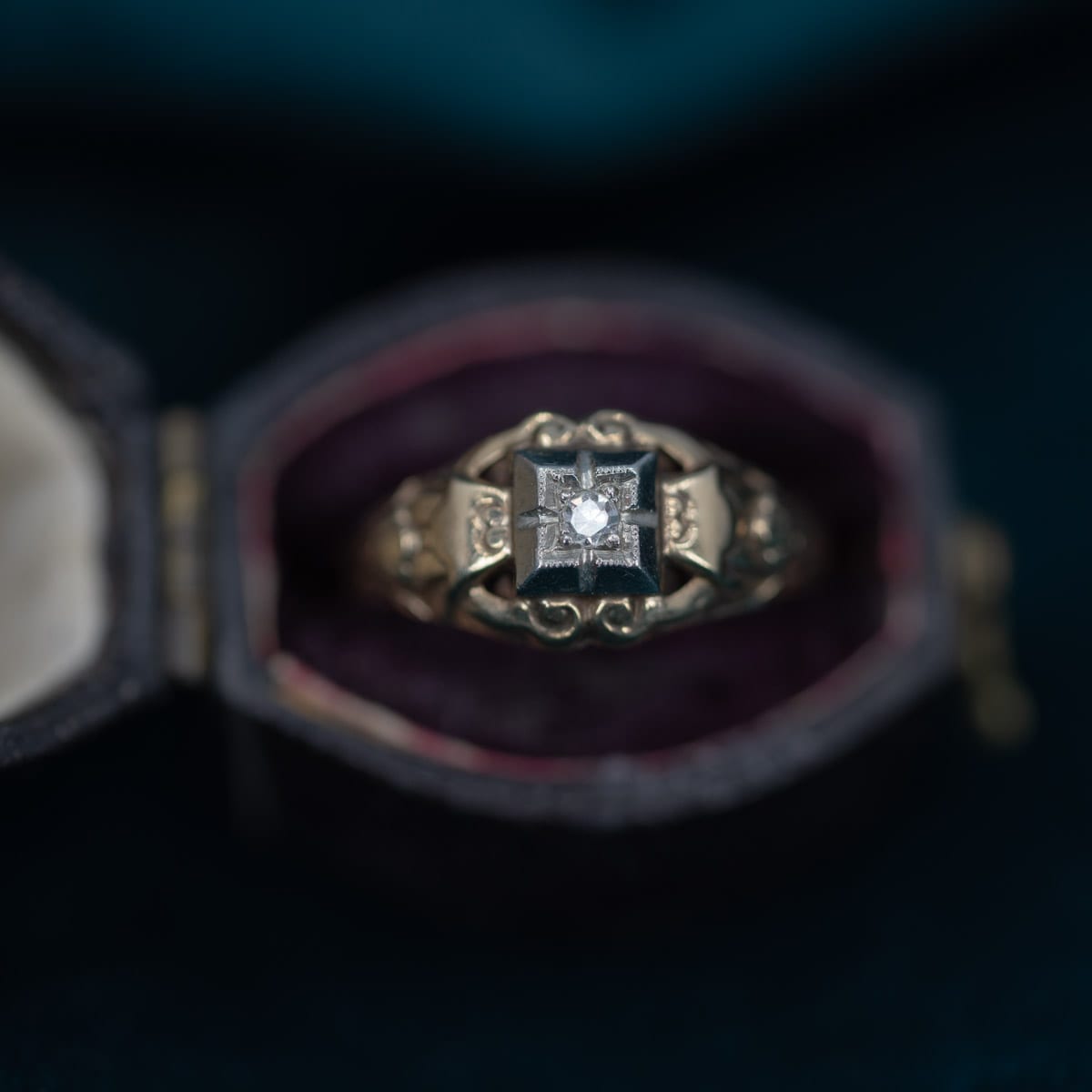 Old European Cut Square Diamond Ring