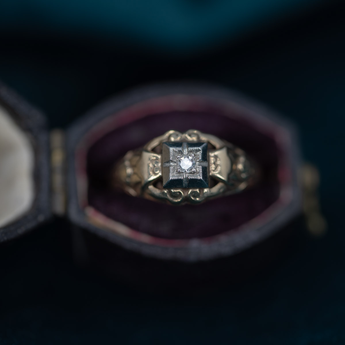 Old European Cut Square Diamond Ring