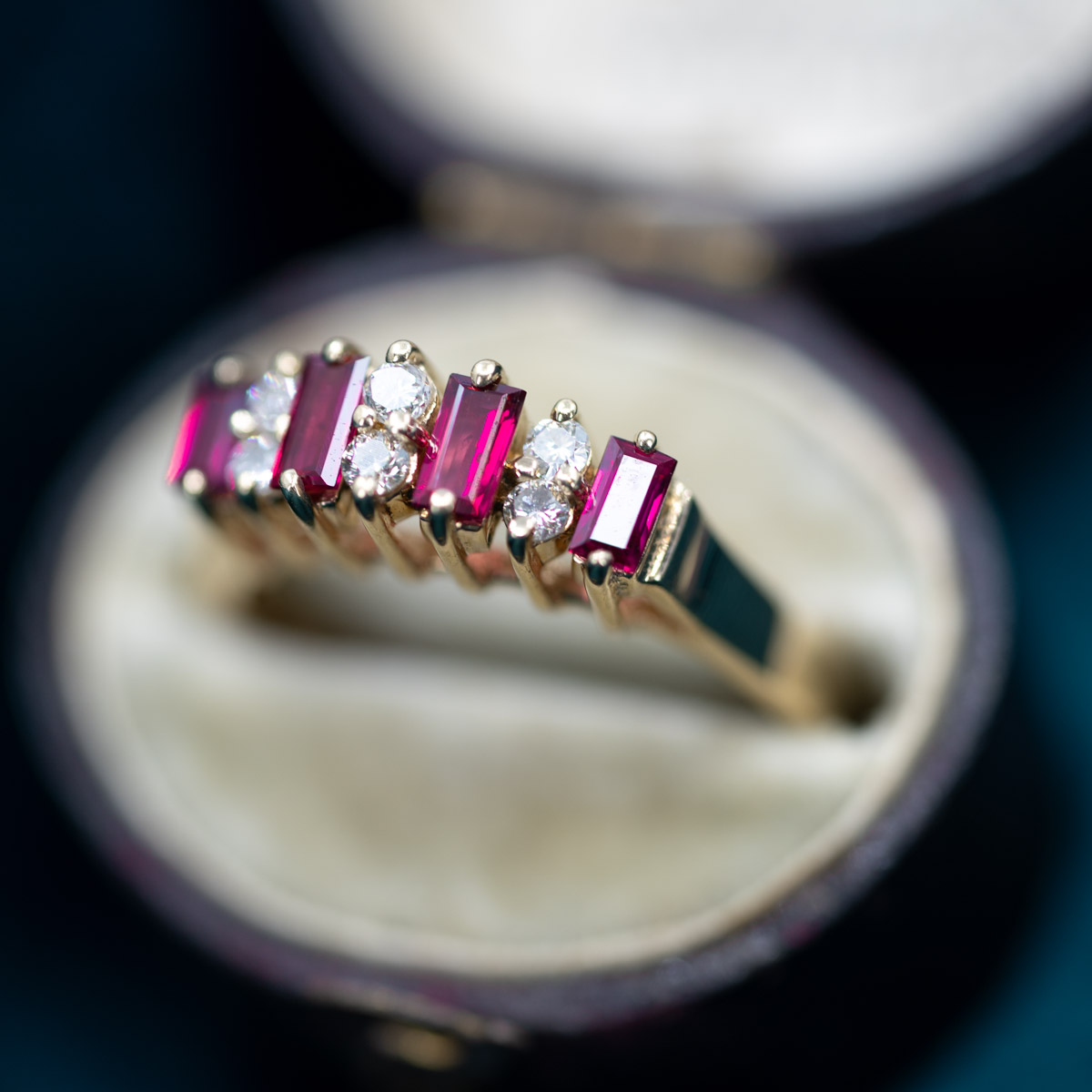 Baguette Ruby & Diamond Ring