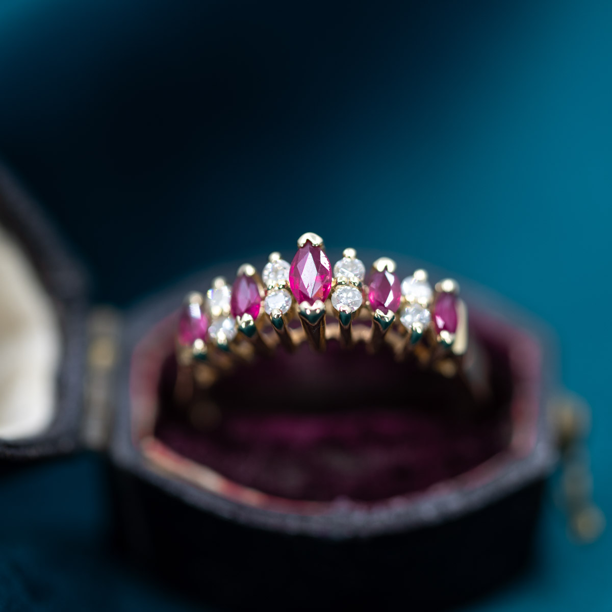 Marquise Ruby & Diamond RIng