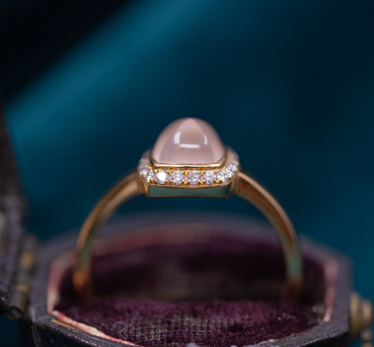Fred of Paris Rose Quartz & Diamond Ring