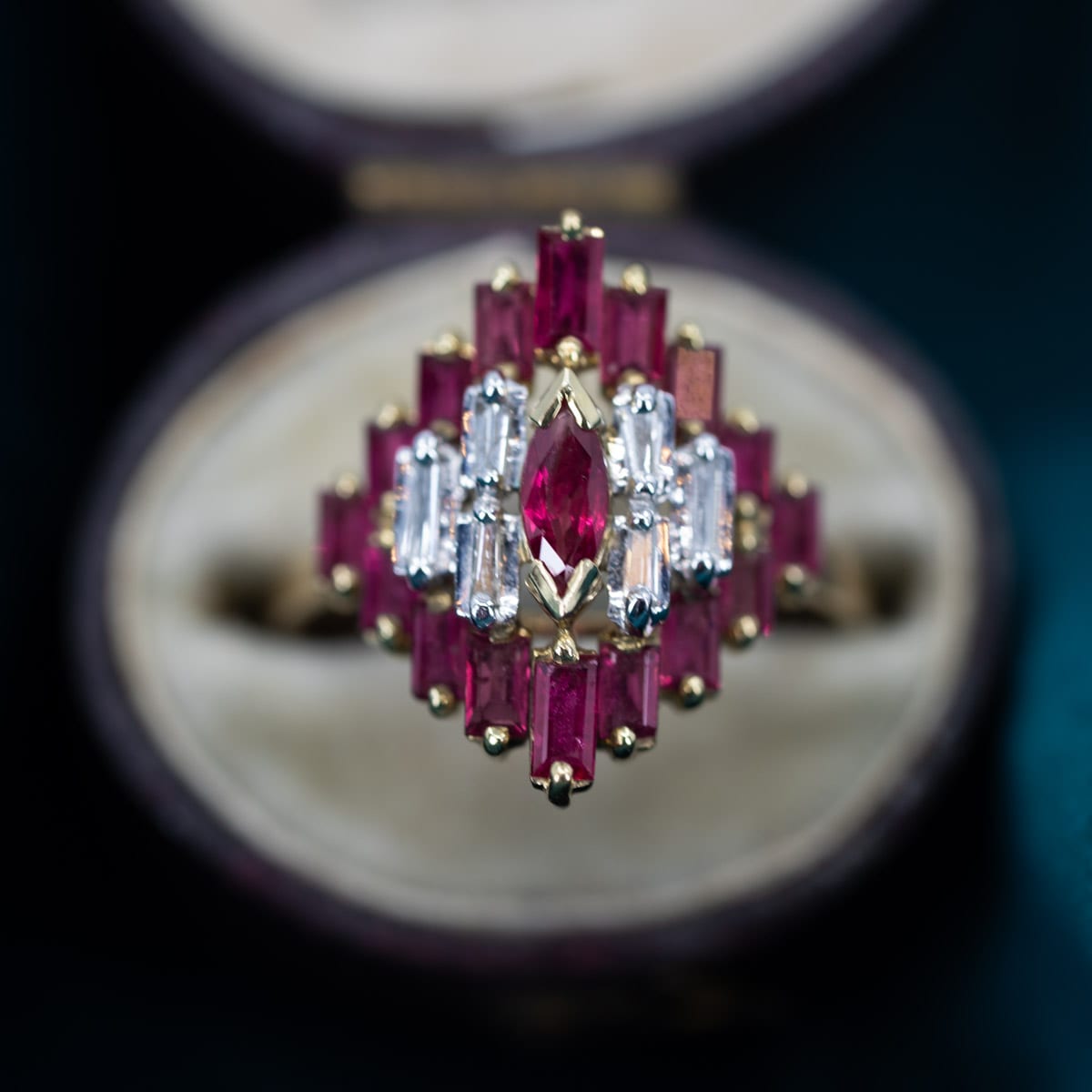 Vintage Ruby & Diamond Cocktail Ring