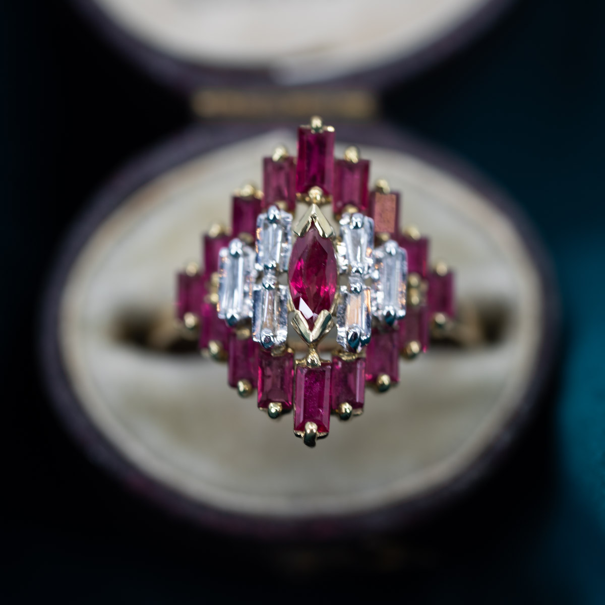 Vintage Ruby & Diamond Cocktail Ring