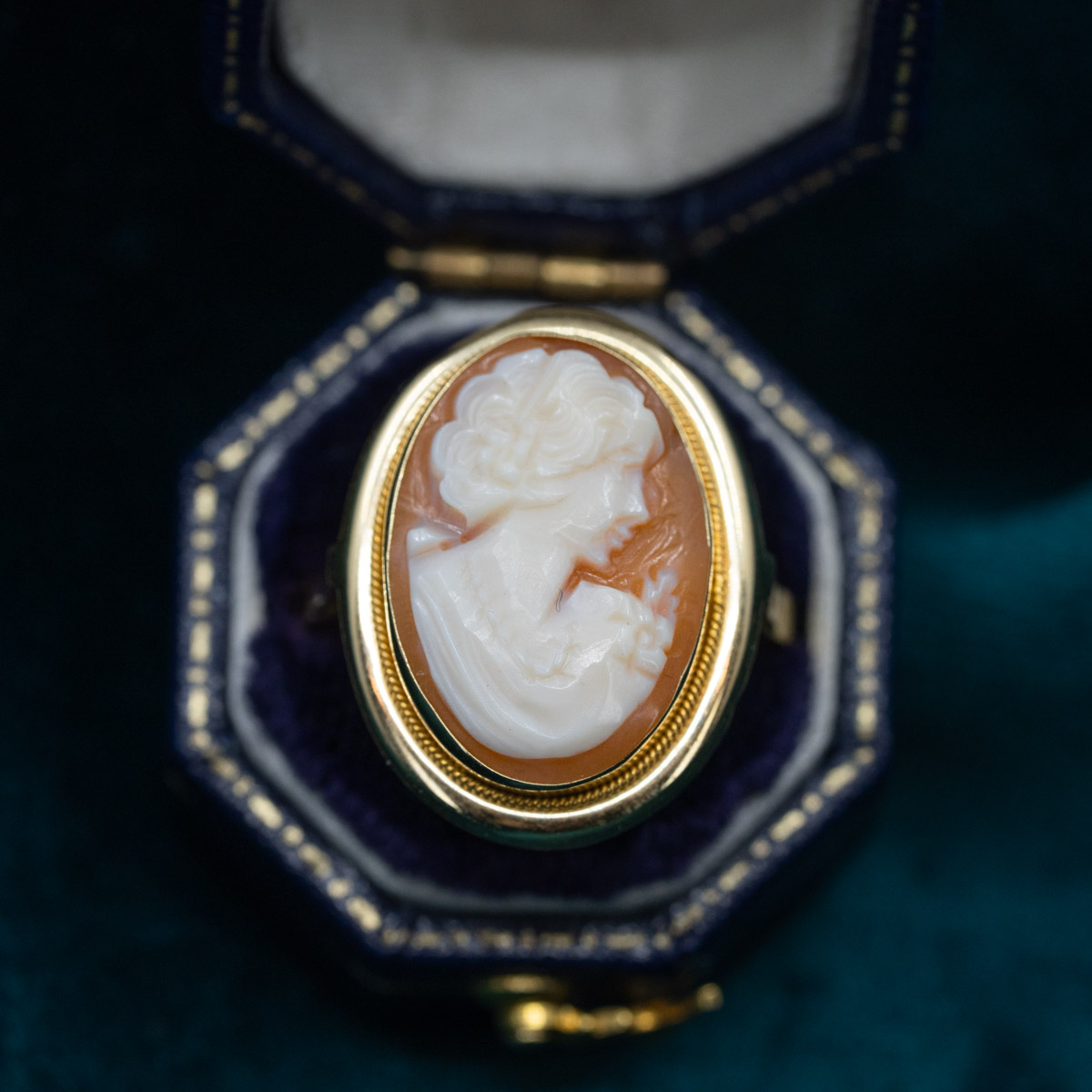 Antique Oval Conch Shell Cameo Ring
