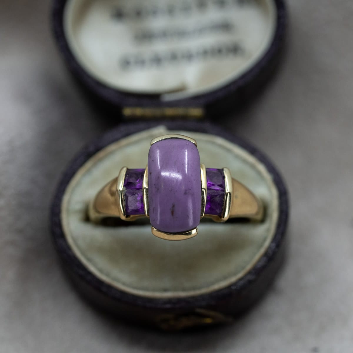 Lavender Jade & Amethyst Ring