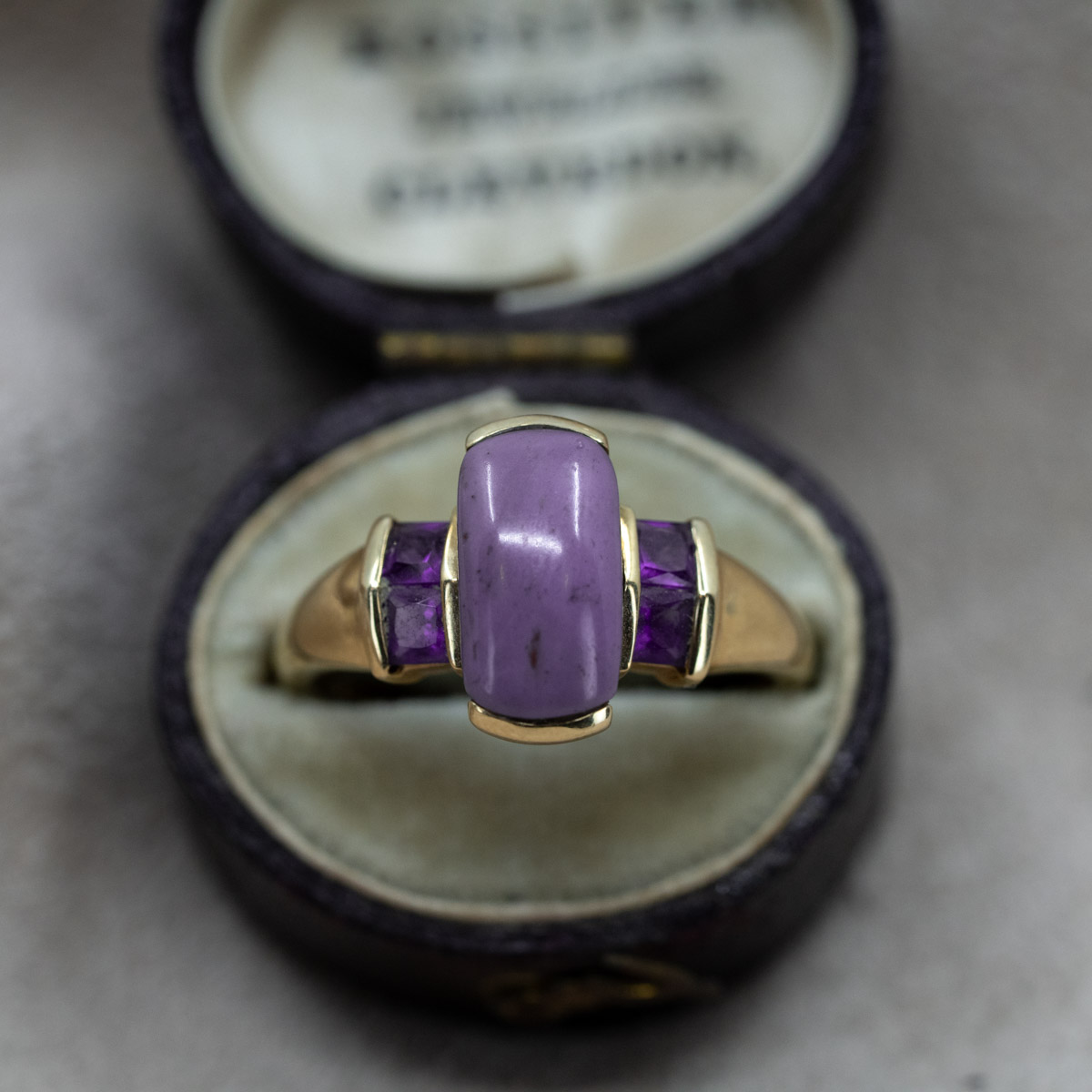 Lavender Jade & Amethyst Ring