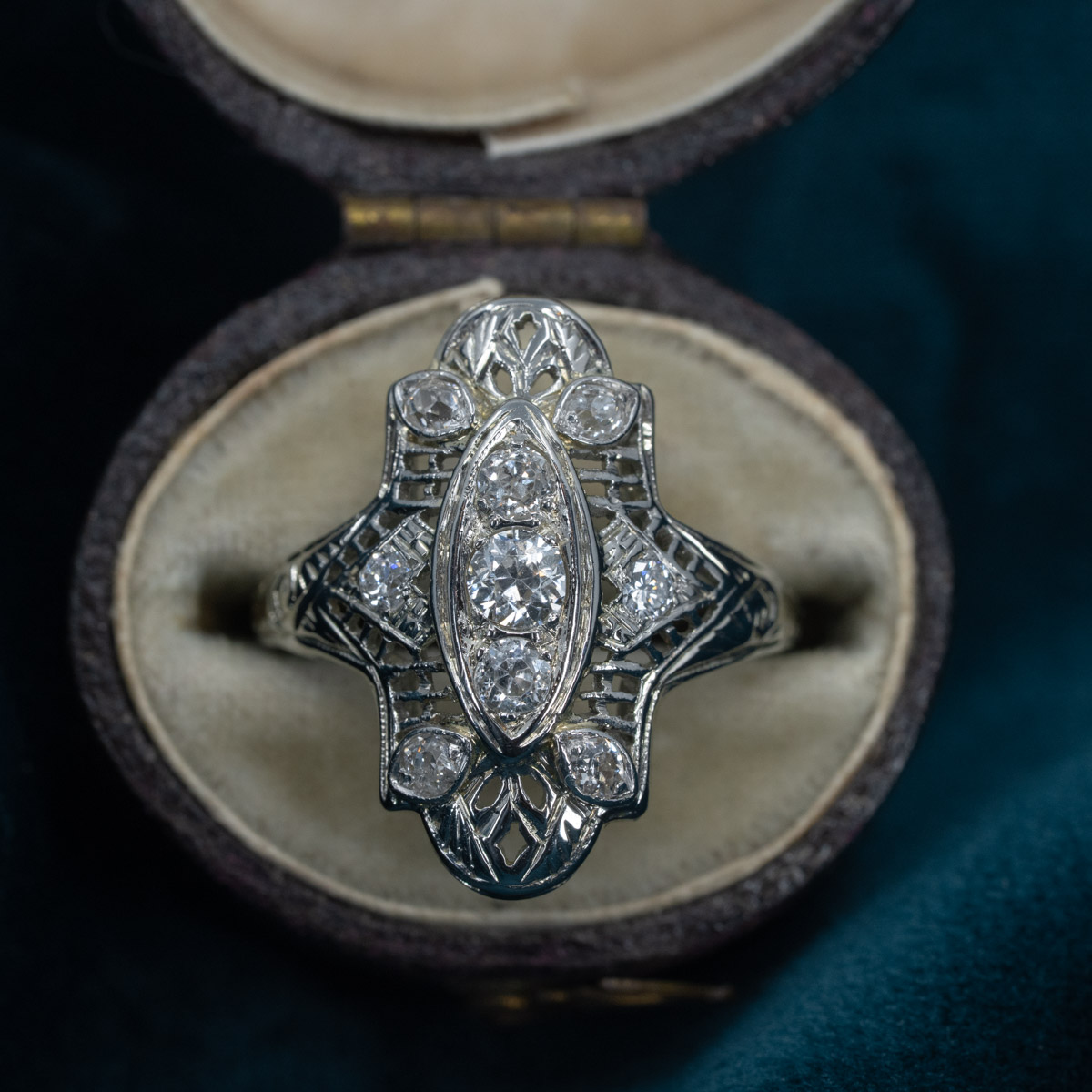 Filigree & Old Mine Diamond Ring