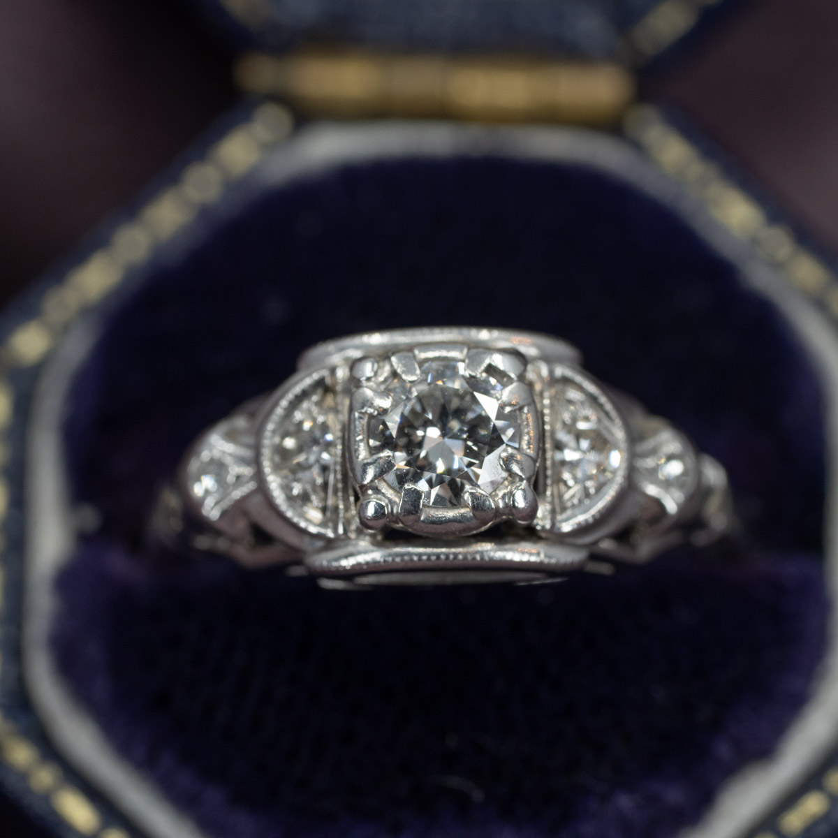 Three-Tier Filigree Diamond Ring
