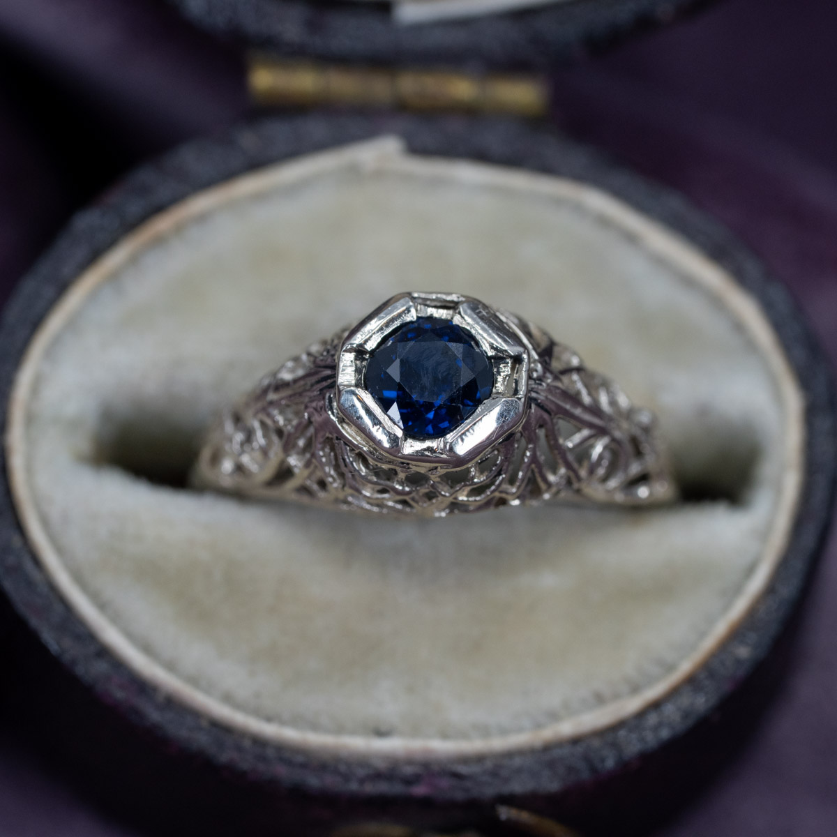Sapphire Filigree Ring