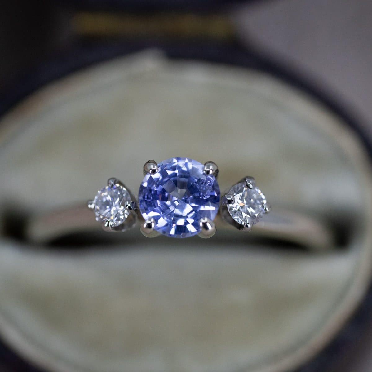 Dainty Lavender Montana Sapphire & Diamond Ring