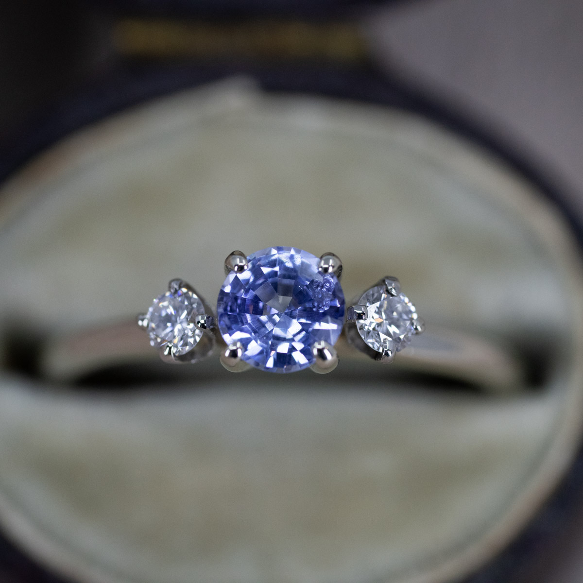 Dainty Lavender Montana Sapphire & Diamond Ring