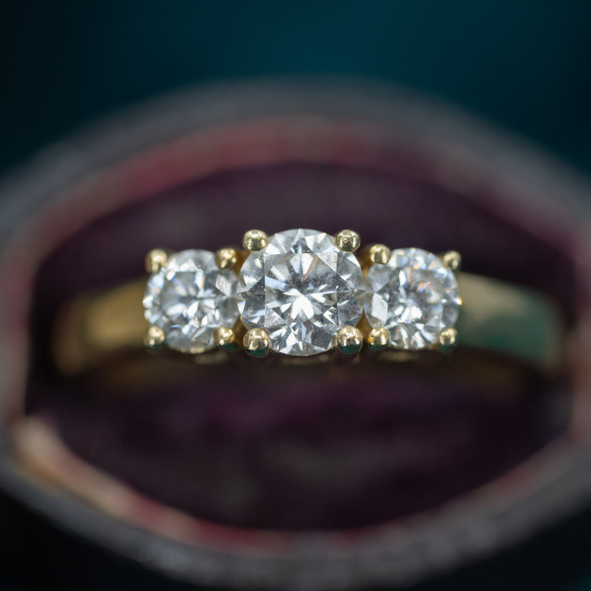 Simple Diamond Trio Ring