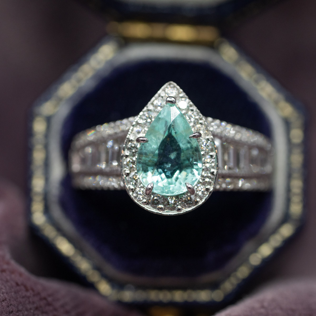 Pear Cut Paraíba Tourmaline Statement Ring