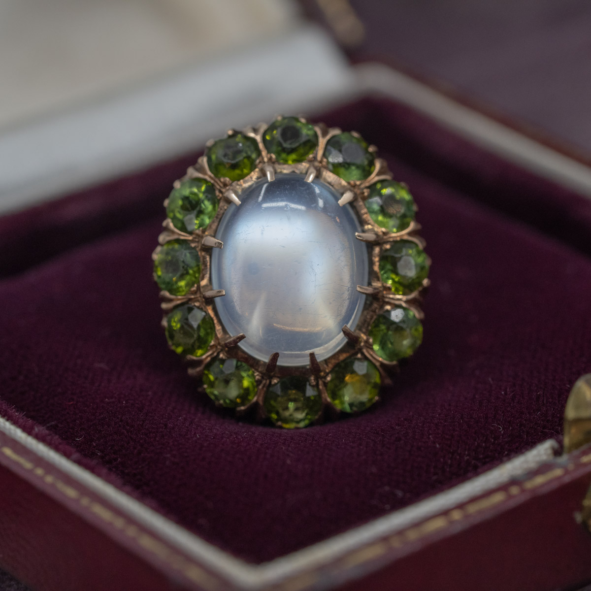 Moonstone & Torumaline Cocktail Statement Ring