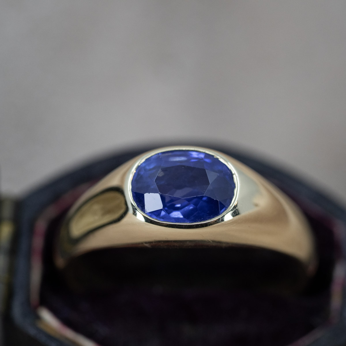 Blue Sri Lankan Sapphire Signet Statement Band