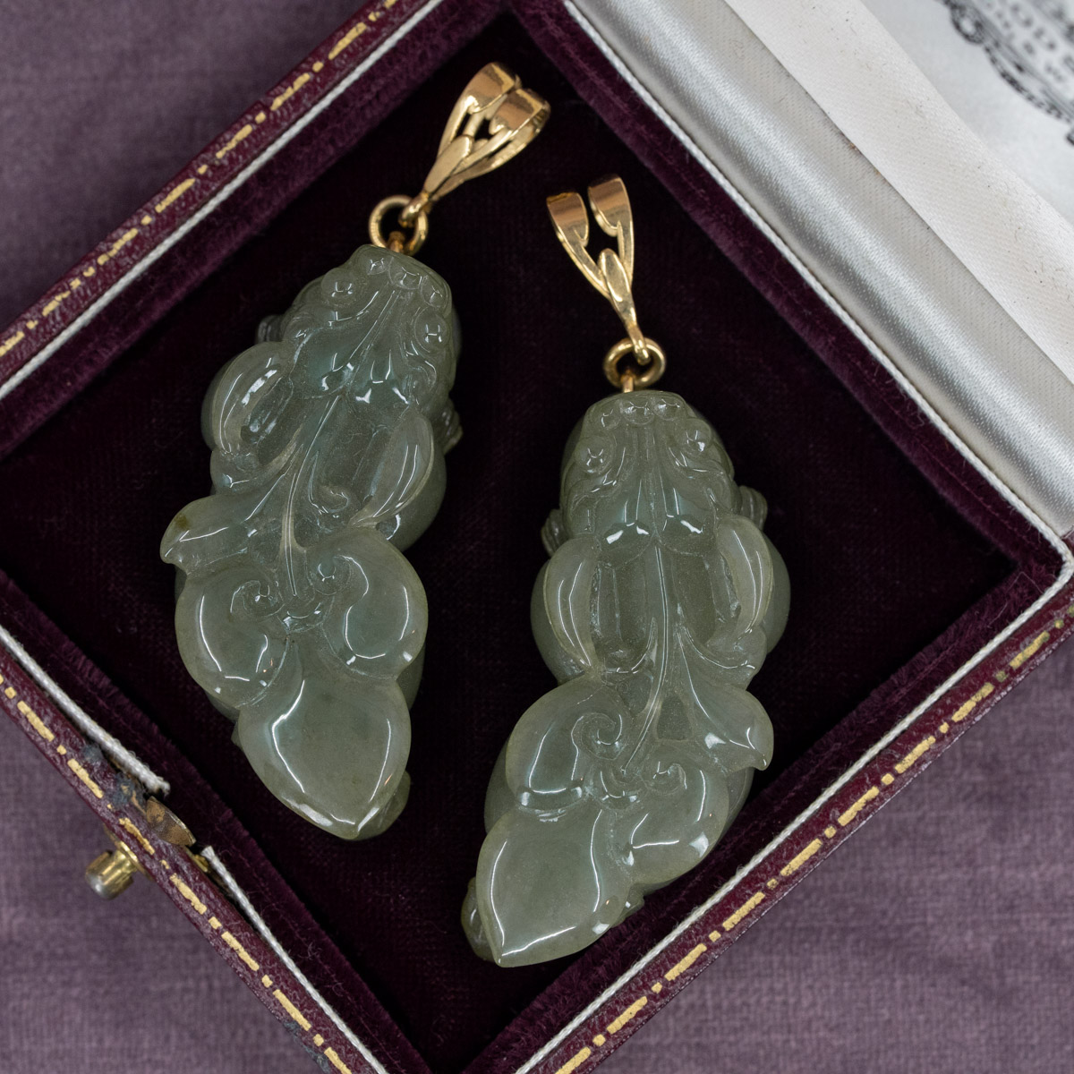 Carved Jade Dragon Duo