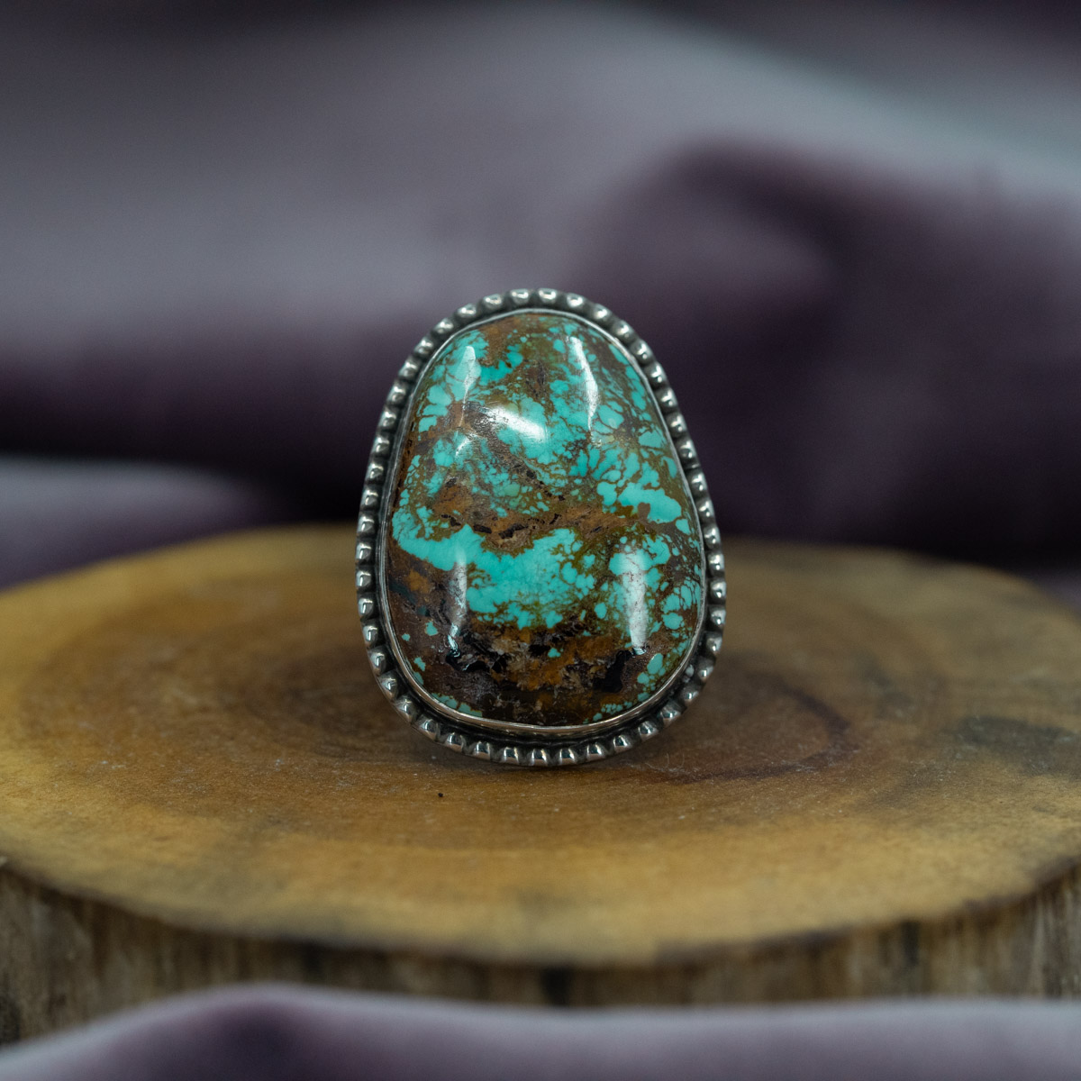Abstract Pilot Mountain Turquoise Ring