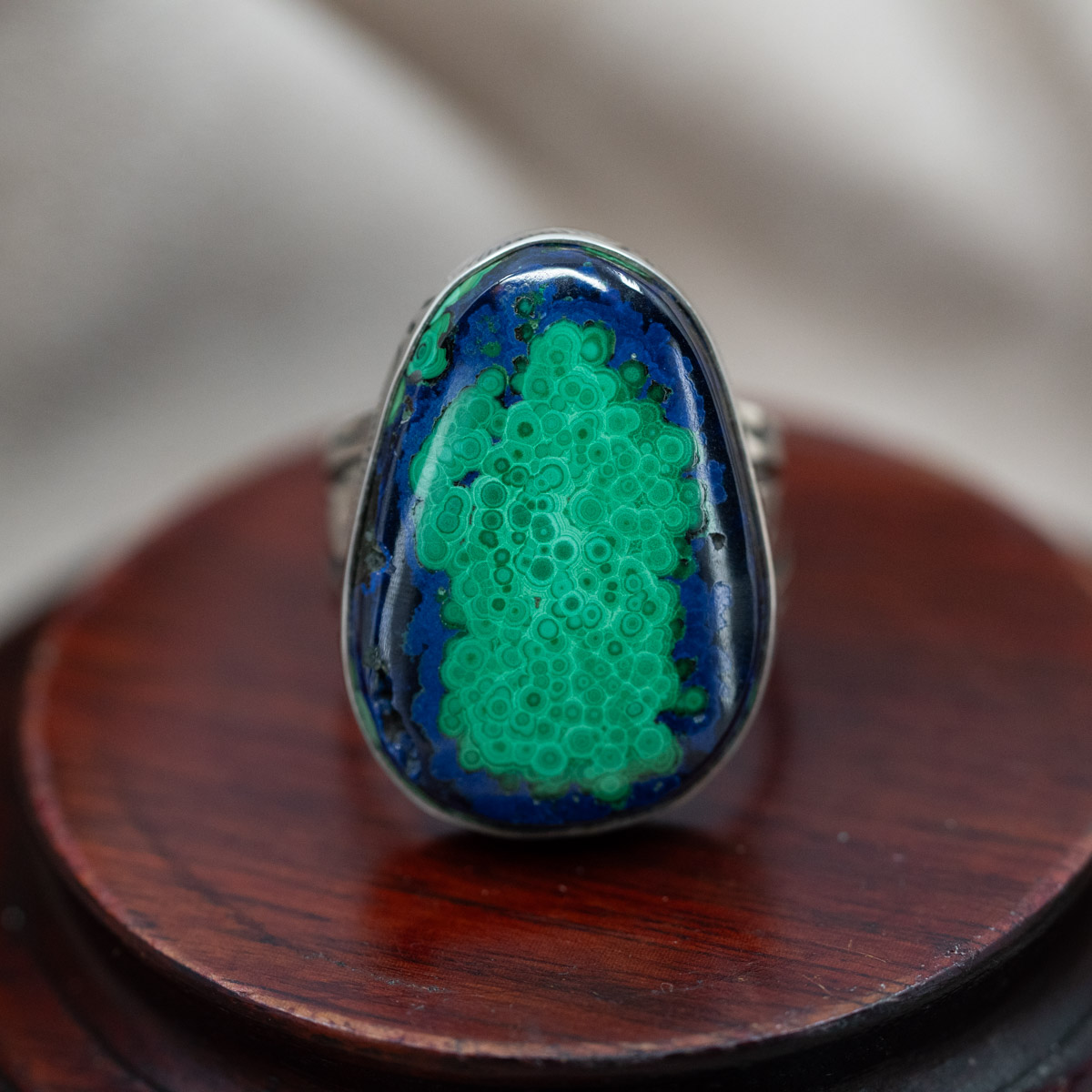 Abstract Azurite & Malachite Ring