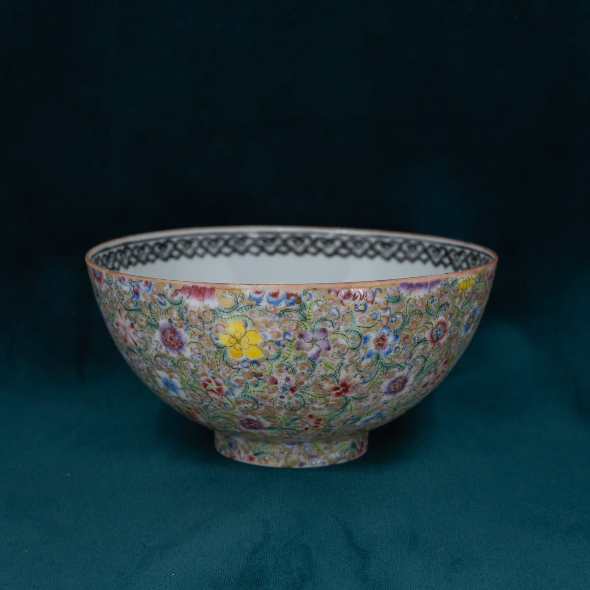 Chinese Eggshell Famille Rose "Thousand Flowers" Bowl