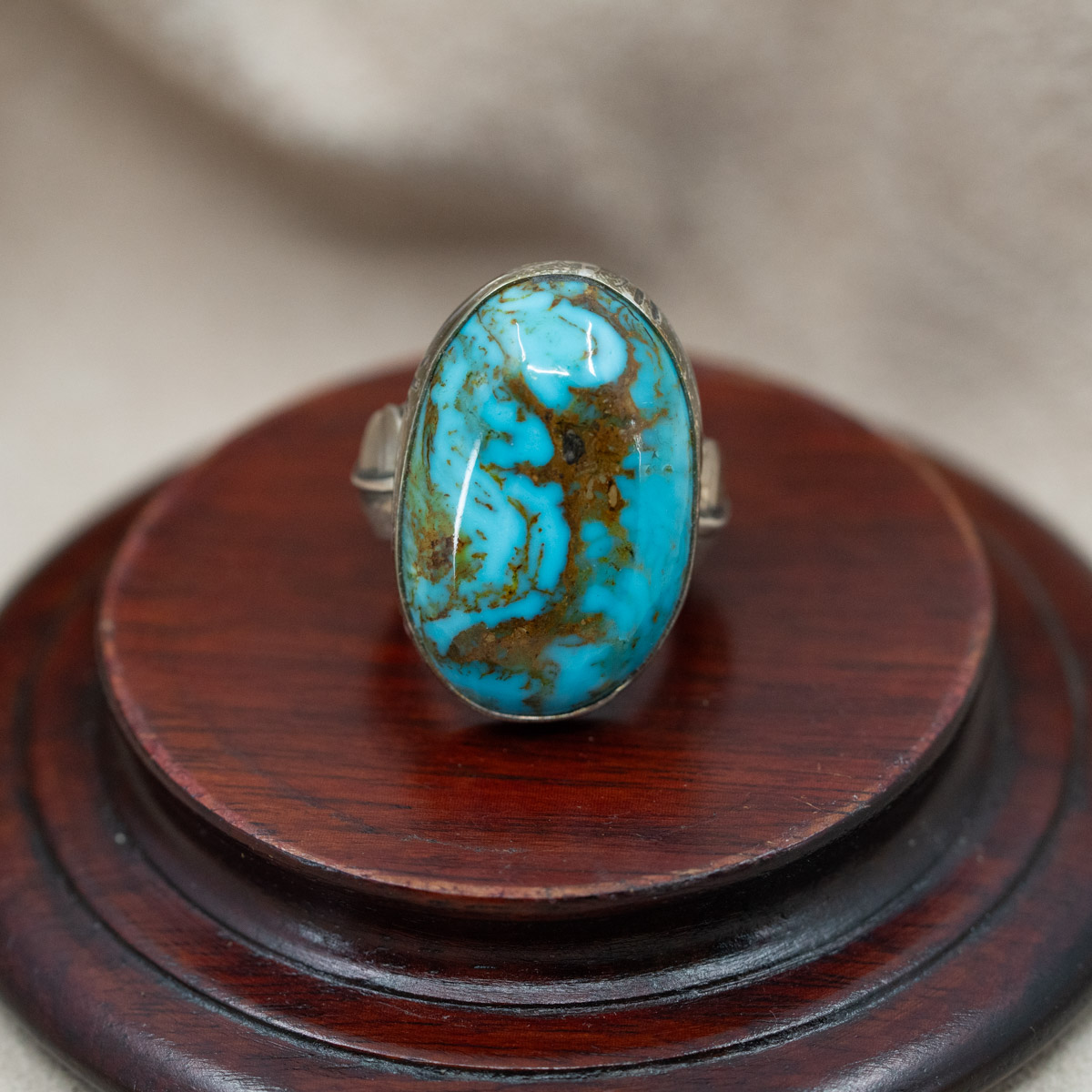 Turquoise Mountain Leaf Ring