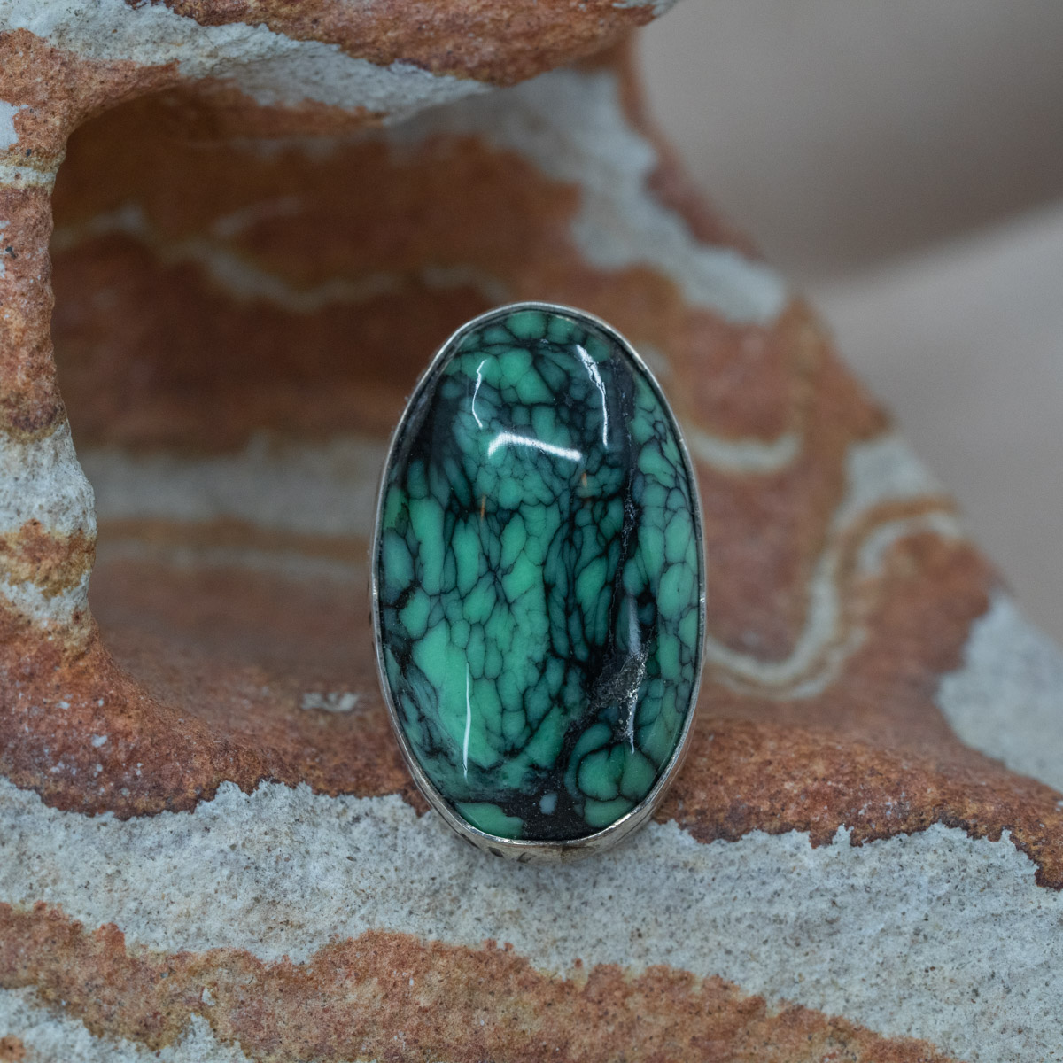 Black Ridge Variscite Oval Ring