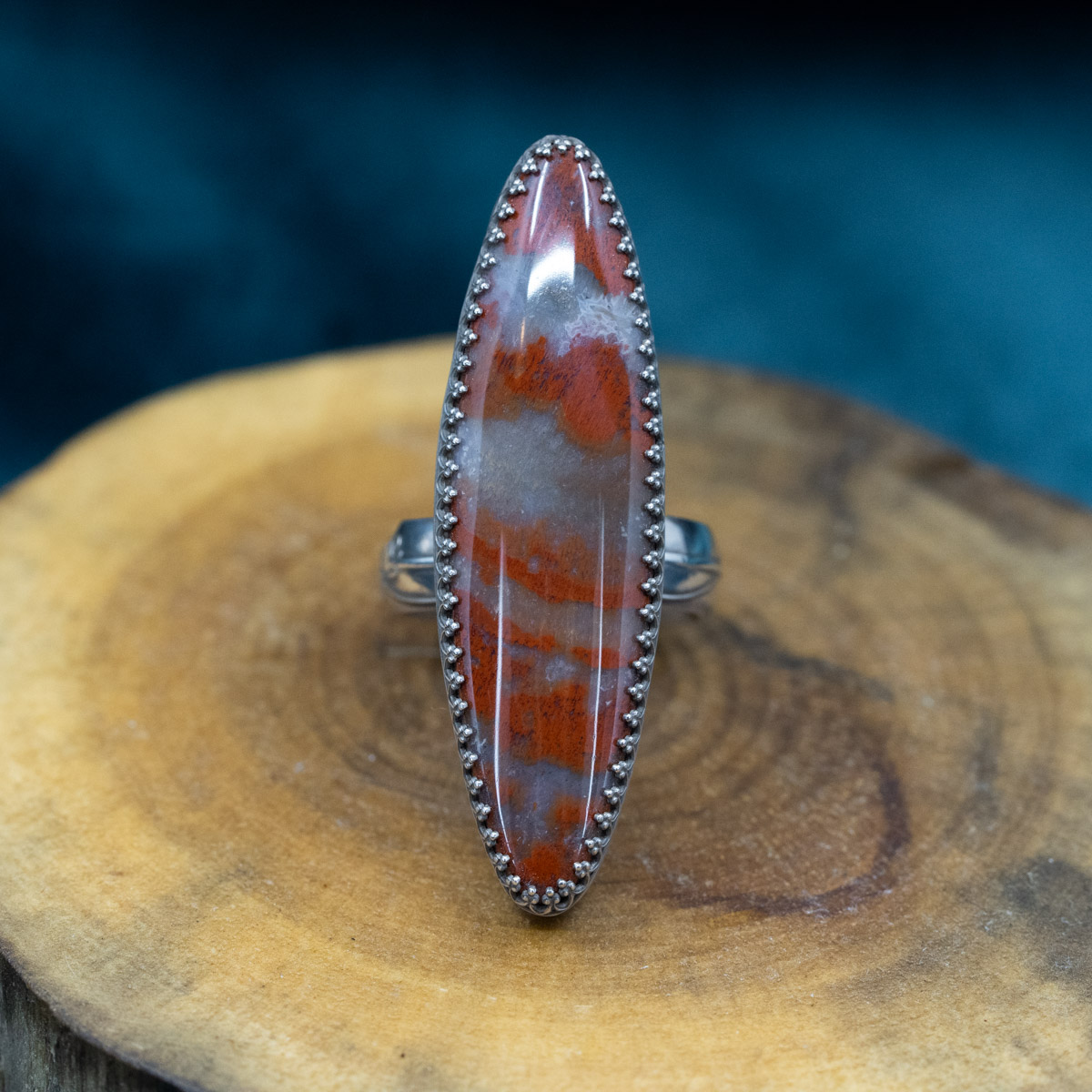 Arizona Petrified Wood & Floral Ring