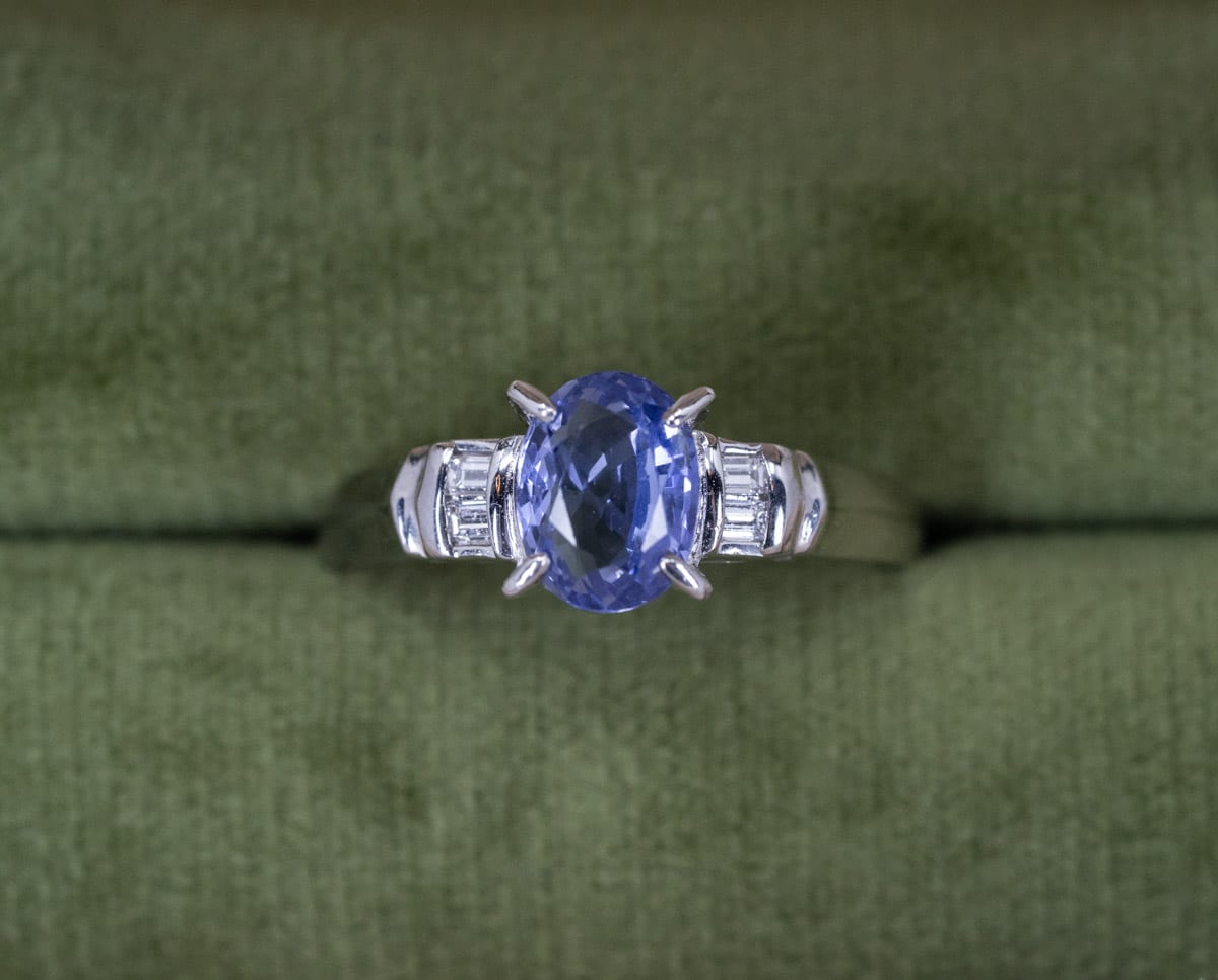 Prong Set Sapphire & Diamond Ring