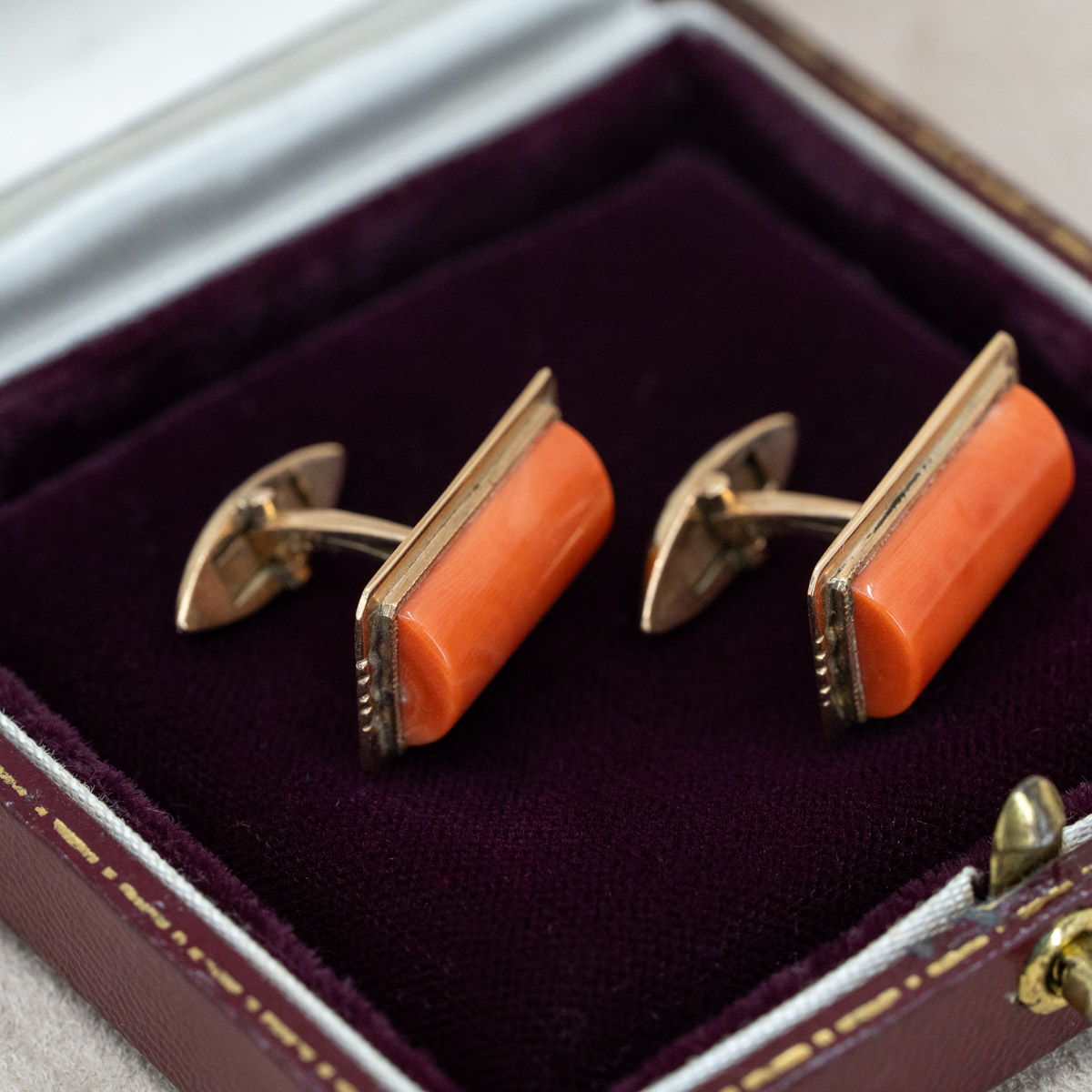 Vintage Italian Coral Cufflinks