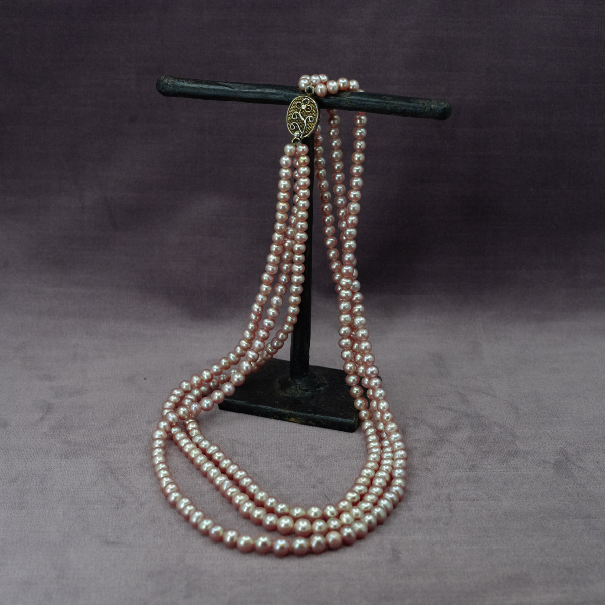 Pink Triple Strand of Pearls