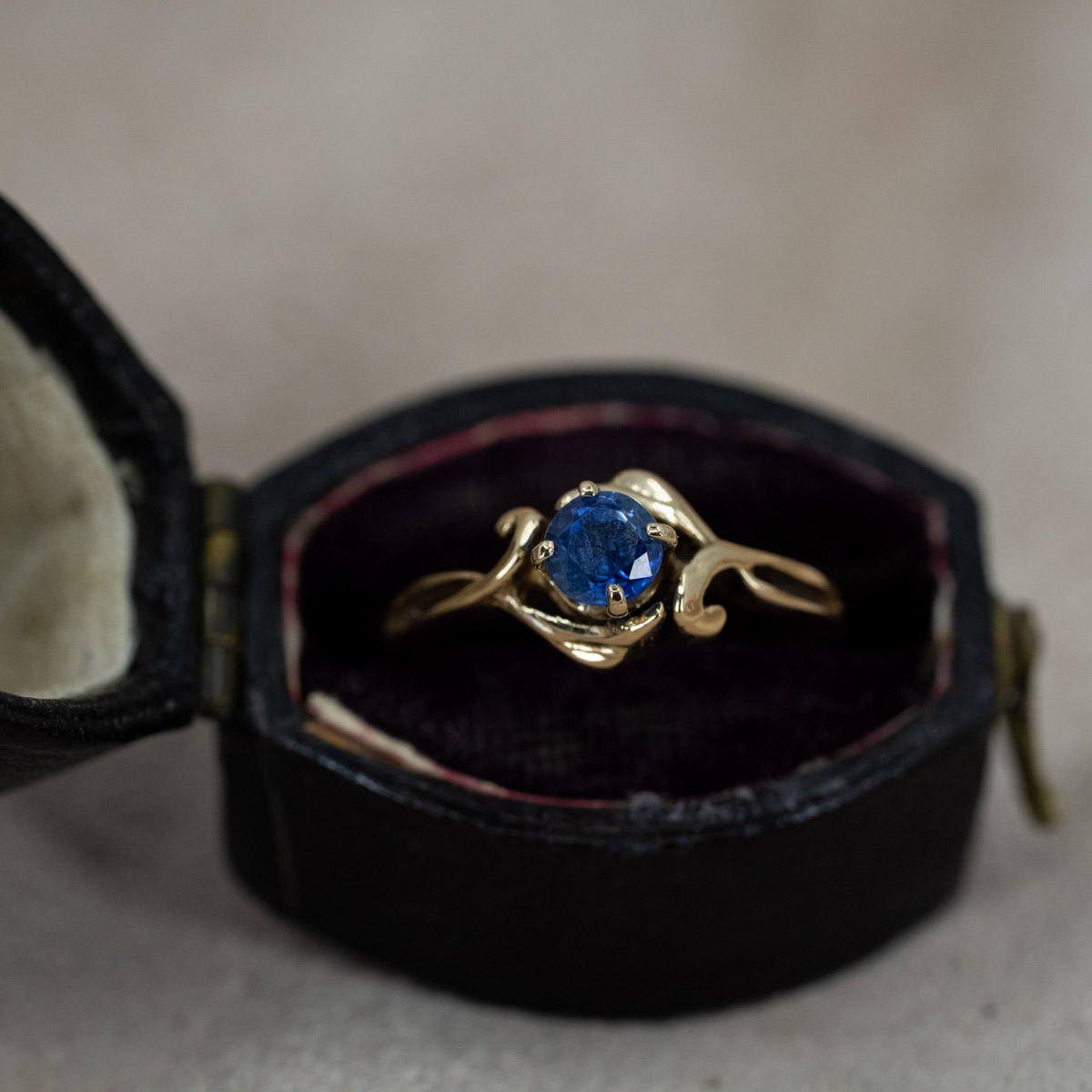 Antique Ceylon Blue Sapphire Ring