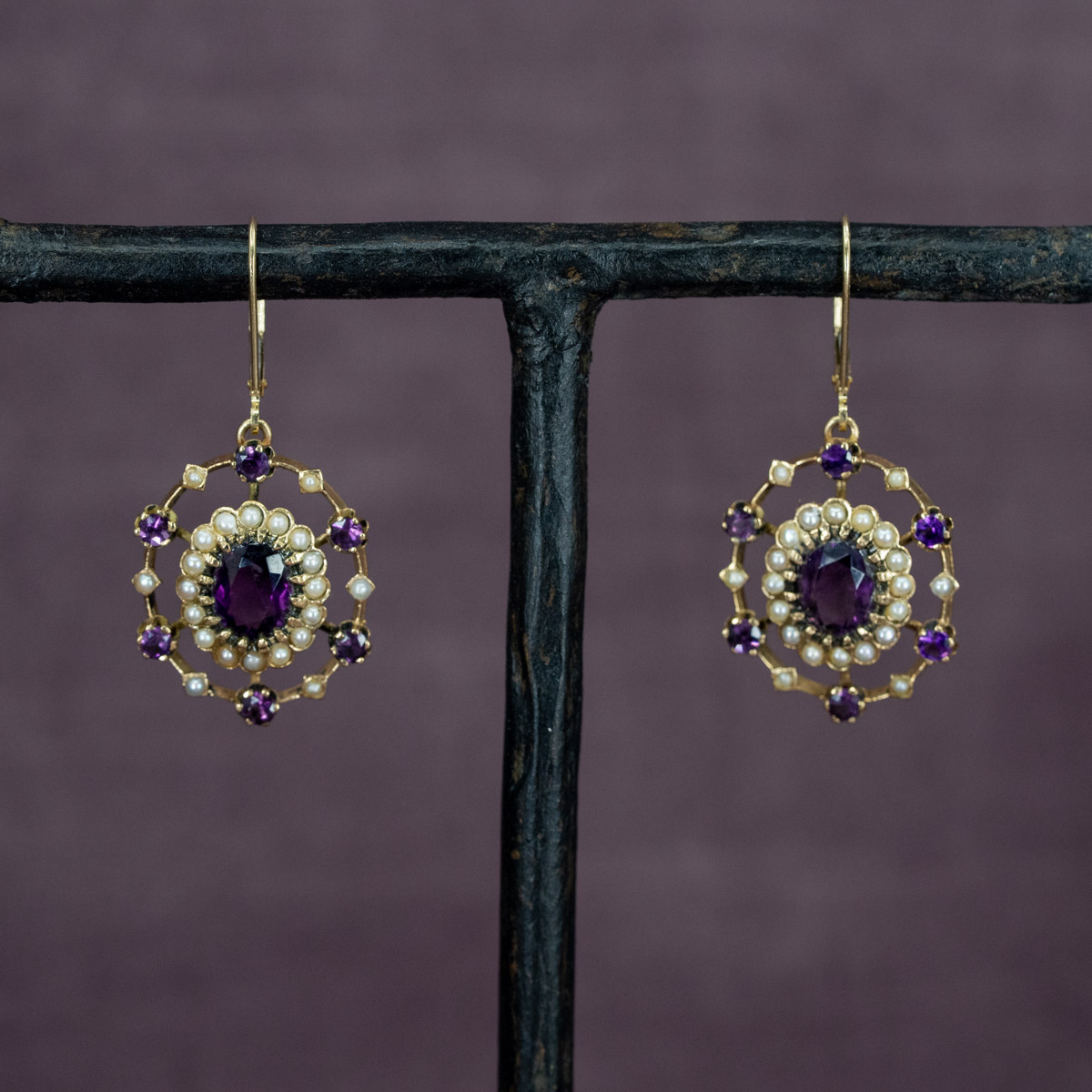 Pearl & Amethyst Dangles