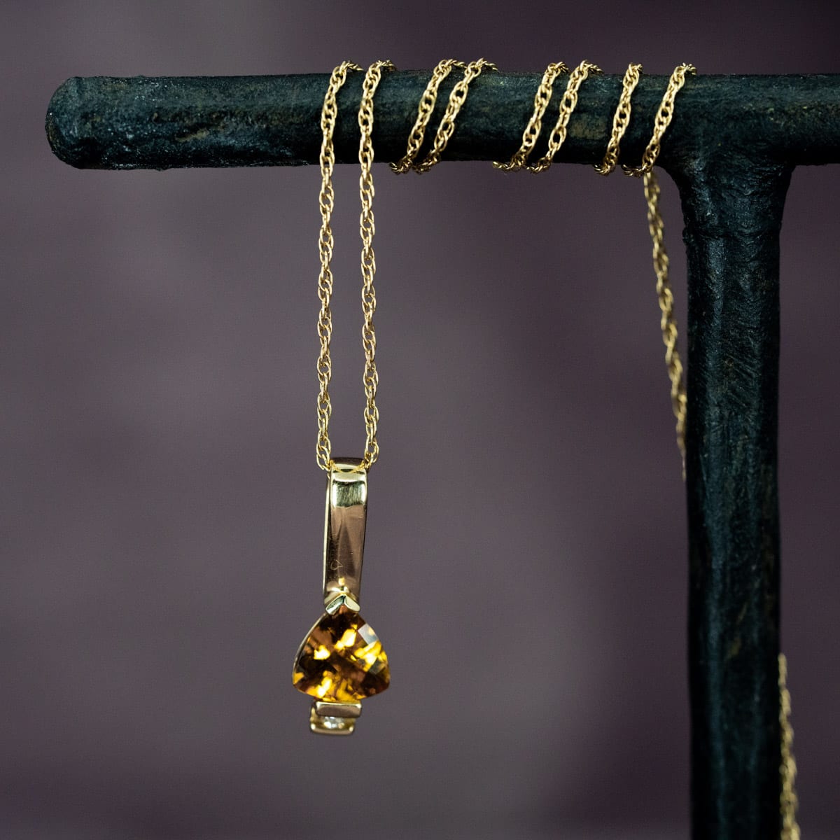 Citrine & Diamond Necklace